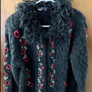 Grey Chenille Collar Sweater